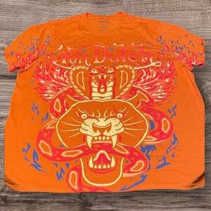 Von Dutch Vibrant Orange Tee with Fierce Graphic